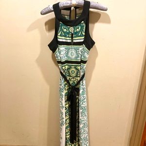 Green floral maxi dress!